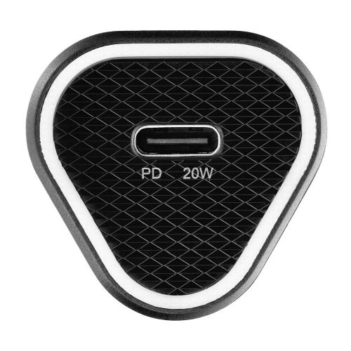 Szivartöltő fej, 1xType-C, PD / QC3.0, 3A / 20W, fekete, BlueStar