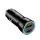 Szivartöltő fej, 1xType-C / 1xUSB, PD / QC3.0, 3A / 25W, fekete, BlueStar
