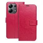 Xiaomi Redmi Note 13 4G telefon tok, könyvtok, oldalra nyíló tok, mágnesesen záródó, sötét magenta, mandala, Mezzo