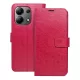 Xiaomi Redmi Note 13 4G telefon tok, könyvtok, oldalra nyíló tok, mágnesesen záródó, sötét magenta, mandala, Mezzo
