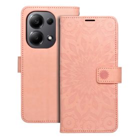   Xiaomi Redmi Note 13 Pro 4G telefon tok, könyvtok, oldalra nyíló tok, mágnesesen záródó, barackvirág, mandala, Mezzo