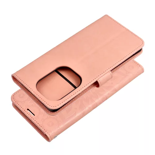 Xiaomi Redmi Note 13 Pro 4G telefon tok, könyvtok, oldalra nyíló tok, mágnesesen záródó, barackvirág, mandala, Mezzo