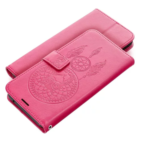 Xiaomi Redmi Note 13 Pro 4G telefon tok, könyvtok, oldalra nyíló tok, mágnesesen záródó, sötét magenta, dreamcatcher, Mezzo