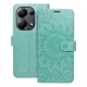 Xiaomi Redmi Note 13 Pro 4G telefon tok, könyvtok, oldalra nyíló tok, mágnesesen záródó, zöld, mandala, Mezzo