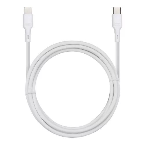 Type-C - Type-C gyorstöltő adatkábel, 3A / 60W, 1M, fehér, BlueStar DC-001CC3.0