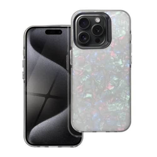 iPhone 15 (6.1") hátlap tok, kemény tok, TPU / PC tok, fekete, Tutti Frutti