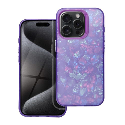 iPhone 15 Pro (6.1") hátlap tok, kemény tok, TPU / PC tok, lila, Tutti Frutti