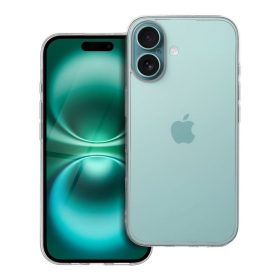  iPhone 16 (6.1") szilikon tok, átlátszó, 2mm, kamera védelemmel, Clear