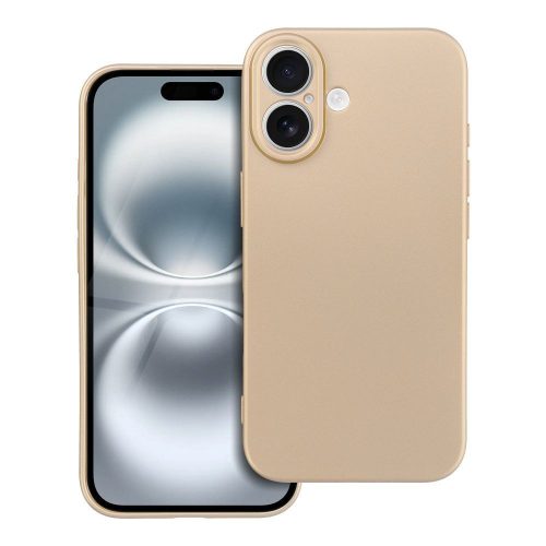 iPhone 16 Plus (6.7") hátlap tok, TPU tok, arany, Metallic