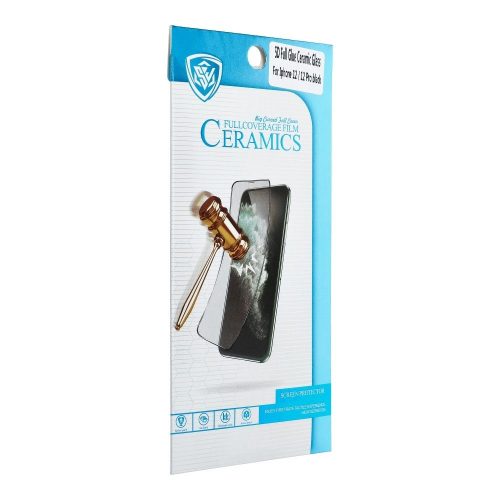 Samsung Galaxy A16 4G/5G előlapi hibrid üvegfólia, kerámia/üveg, oleofób réteg, edzett, hajlított, fekete keret, SM-A165, SM-A166, 5D Full Glue Ceramic Glass