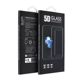   Samsung Galaxy A06 előlapi üvegfólia, edzett, hajlított, fekete keret, 9H, SM-A065, 5D Full Glue