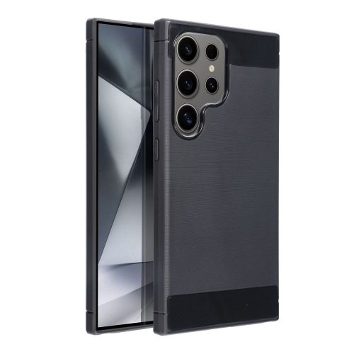 Samsung Galaxy S25 Ultra szilikon tok, fekete, SM-S938, Carbon fiber
