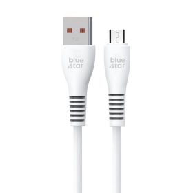 Micro USB adatkábel, 2A / 12W, 1M, fehér, BluStar DC99M