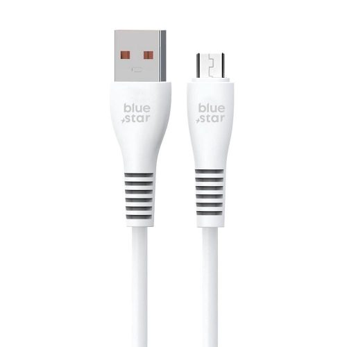 Micro USB adatkábel, 2A / 12W, 1M, fehér, BluStar DC99M