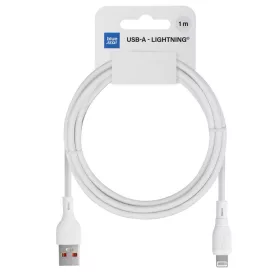 iPhone 8pin adatkábel, 1M, 2.4A, fehér, BlueStar