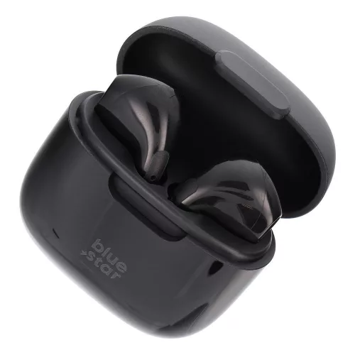 Stereo bluetooth headset vezeték nélküli töltőtokkal, TWS, fekete, BlueStar Fi7