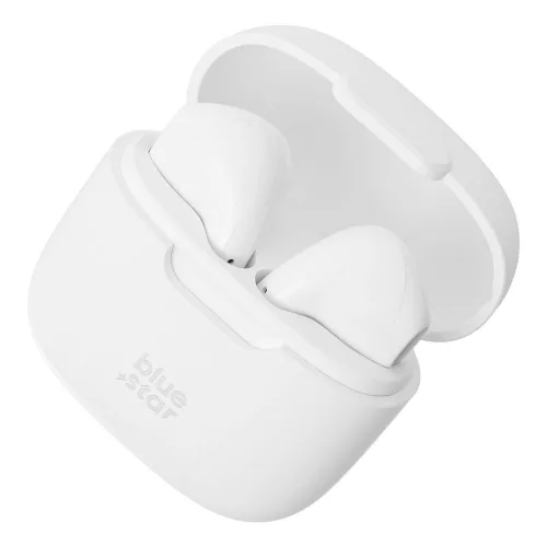 Stereo bluetooth headset vezeték nélküli töltőtokkal, TWS, fehér, BlueStar Fi7