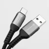 Type-C gyorstöltő adatkábel, fekete, 0.5M, QC4.0, 66W / 3A, szövettel fonott, Forcell F-Energy