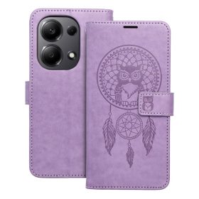   Xiaomi Redmi Note 14 4G telefon tok, könyvtok, oldalra nyíló tok, mágnesesen záródó, lila, dreamcatcher, Mezzo