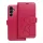 Samsung Galaxy A36 / A37 / A56 telefon tok, könyvtok, oldalra nyíló tok, mágnesesen záródó, sötét magenta, teddy bear, SM-A366, SM-A376, SM-A566, Mezzo