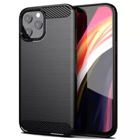   iPhone 16e / SE 4 (2025) (6,1") szilikon tok, fekete, Carbon fiber