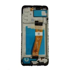   Samsung Galaxy A02s LCD + érintőpanel kerettel, fekete, SM-A025 (164mm)