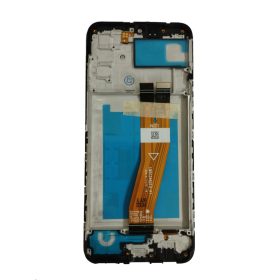   Samsung Galaxy A02s LCD + érintőpanel kerettel, fekete, SM-A025 (164mm)