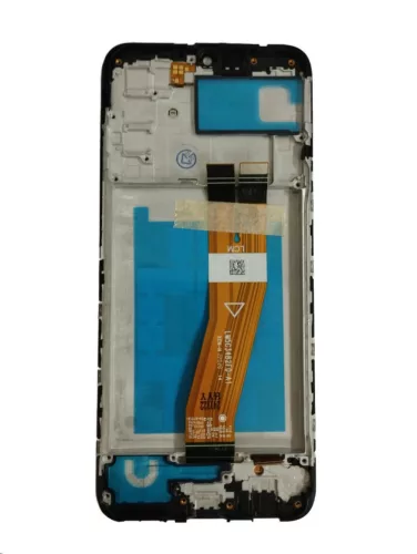 Samsung Galaxy A02s LCD + érintőpanel kerettel, fekete, SM-A025 (164mm)