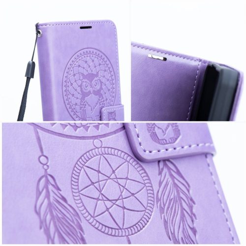 iPhone 17 (6.3") telefon tok, könyvtok, oldalra nyíló tok, mágnesesen záródó, lila, dreamcatcher, Mezzo