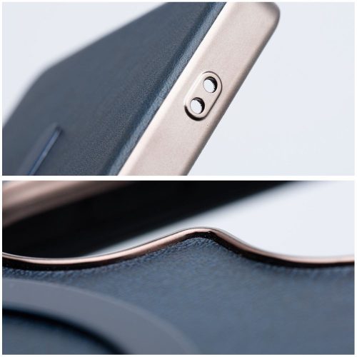 iPhone 17 (6.3") telefon tok, PC+PU eko-bőr / TPU tok, magsafe, sötétkék, Gentleman Mag Cover