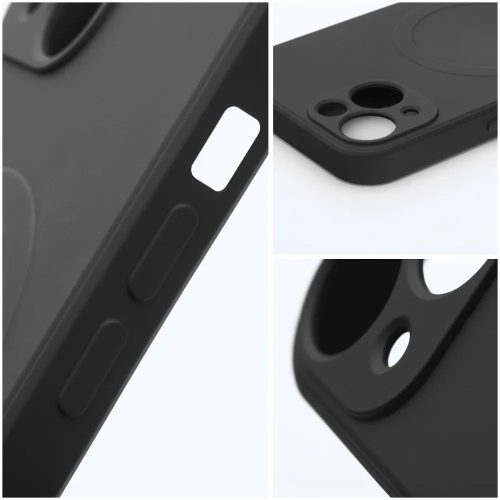 iPhone 17 Pro (6.3") telefon tok, szilikon tok, magsafe, mikroszálas belső, fekete, Silicone Mag Cover