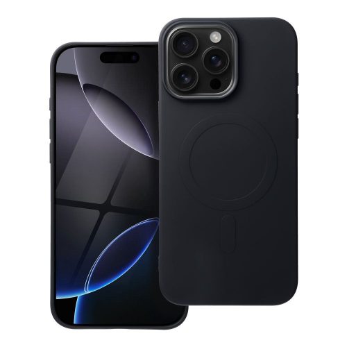 iPhone 17 Pro Max (6.9") telefon tok, szilikon tok, magsafe, mikroszálas belső, fekete, Silicone Mag Cover
