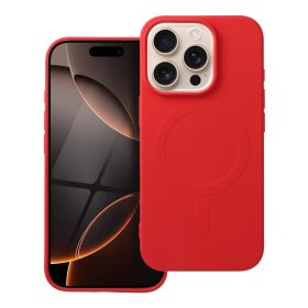   iPhone 17 Pro (6.3") telefon tok, szilikon tok, magsafe, mikroszálas belső, piros, Silicone Mag Cover