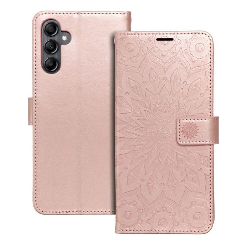 Samsung Galaxy S25 FE telefon tok, könyvtok, oldalra nyíló tok, mágnesesen záródó, rose gold, mandala, SM-S731, Mezzo