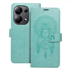   Samsung Galaxy S25 FE  telefon tok, könyvtok, oldalra nyíló tok, mágnesesen záródó, zöld, dreamcatcher, SM-S731, Mezzo