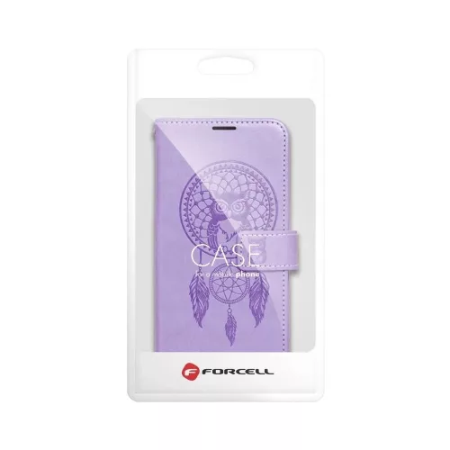 Samsung Galaxy S25 FE telefon tok, könyvtok, oldalra nyíló tok, mágnesesen záródó, lila, dreamcatcher, SM-S731, Mezzo