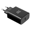 Univerzális hálózati gyors töltőfej, Type-C csatlakozóval, GaN 35W / 3A, PD / QC 4.0,  fekete, Bluestar