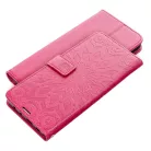 Samsung Galaxy S26 telefon tok, könyvtok, oldalra nyíló tok, mágnesesen záródó, sötét magenta, mandala, SM-S941, Mezzo