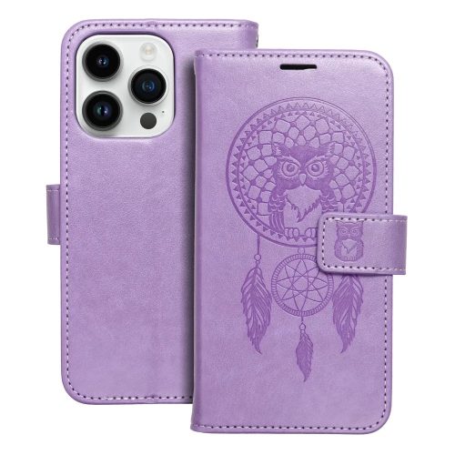 Samsung Galaxy S26 Ultra telefon tok, könyvtok, oldalra nyíló tok, mágnesesen záródó, lila, dreamcatcher, SM-S948, Mezzo