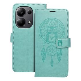   Xiaomi Redmi 15 5G telefon tok, könyvtok, oldalra nyíló tok, mágnesesen záródó, zöld, dreamcatcher, Mezzo
