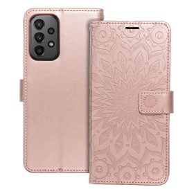   Xiaomi Redmi 15 5G telefon tok, könyvtok, oldalra nyíló tok, mágnesesen záródó, rose gold, mandala, Mezzo