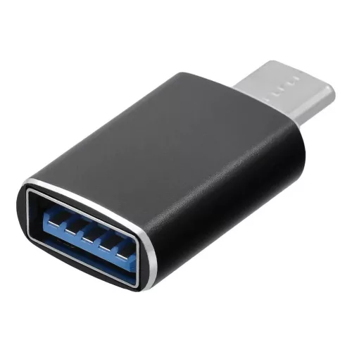 Type-C - USB-A 3.0 OTG adapter, fekete, BlueStar 