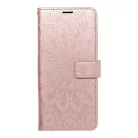 Samsung Galaxy A57 telefon tok, könyvtok, oldalra nyíló tok, mágnesesen záródó, rose gold, mandala, SM-A576, Mezzo