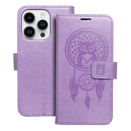 Samsung Galaxy A57 telefon tok, könyvtok, oldalra nyíló tok, mágnesesen záródó, lila, dreamcatcher, SM-A576, Mezzo