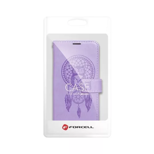 Samsung Galaxy A57 telefon tok, könyvtok, oldalra nyíló tok, mágnesesen záródó, lila, dreamcatcher, SM-A576, Mezzo