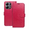 Samsung A57 telefon tok, könyvtok, oldalra nyíló tok, mágnesesen záródó, sötét magenta, mandala, SM-A576, Mezzo