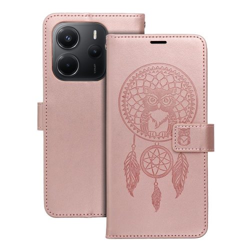 Samsung Galaxy A57 telefon tok, könyvtok, oldalra nyíló tok, mágnesesen záródó, rose gold, dreamcatcher, SM-A576, Mezzo
