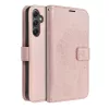 Samsung Galaxy A37 / A36 / A56 telefon tok, könyvtok, oldalra nyíló tok, mágnesesen záródó, rose gold, tree, SM-A376, SM-A366, SM-A566, Mezzo