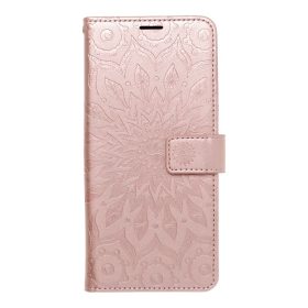   Samsung Galaxy A37 telefon tok, könyvtok, oldalra nyíló tok, mágnesesen záródó, rose gold, mandala, SM-A376, Mezzo