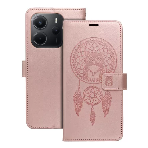 Xiaomi Redmi Note 15 Pro 5G telefon tok, könyvtok, oldalra nyíló tok, mágnesesen záródó, rose gold, dreamcatcher, Mezzo
